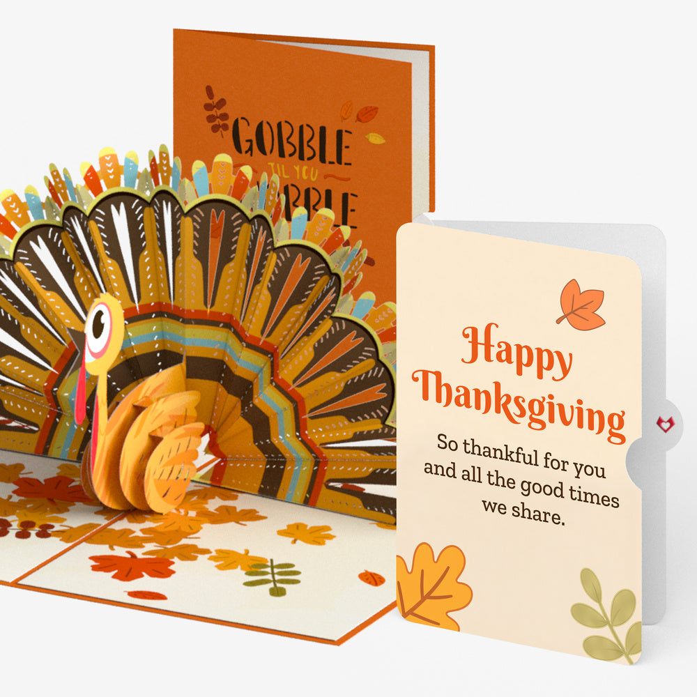 Gobble Till You Wobble Turkey Thanksgiving Pop-Up Card and Good Times Together Sentiment Set