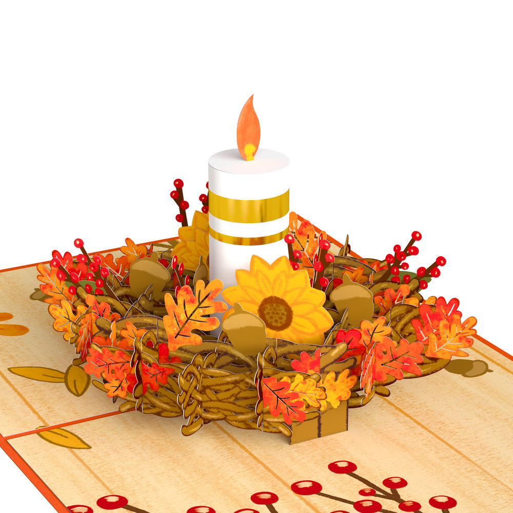 Fall Candle Thank You Pop-Up Card and Warmth & Kindness Sentiment Set