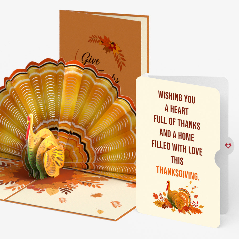 Give Thanks Turkey Pop-Up Card and Home Filled With Love Sentiment Set