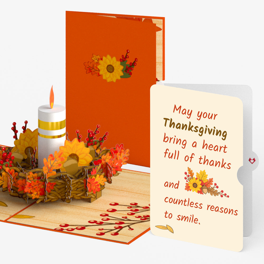 Fall Candle Thanksgiving Pop-Up Card and Countless Reasons to Smile Sentiment Set