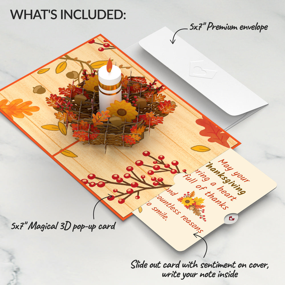 Fall Candle Thanksgiving Pop-Up Card and Countless Reasons to Smile Sentiment Set