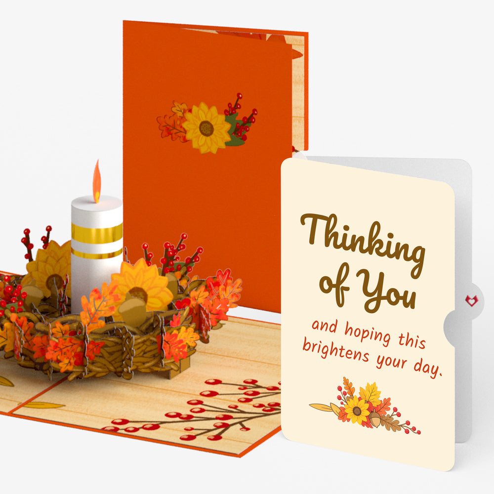 Fall Candle Thinking of You Pop-Up Card and Brighten Your Day Sentiment Set