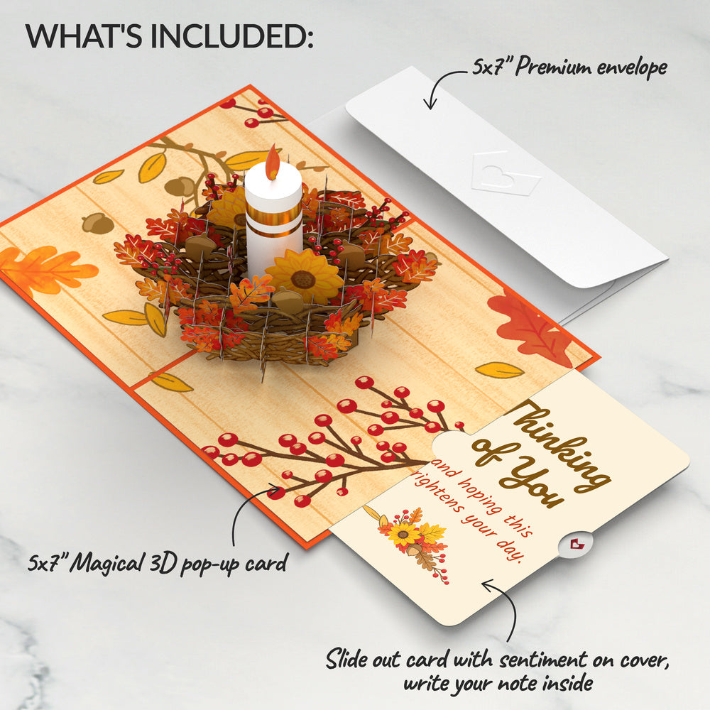 Fall Candle Thinking of You Pop-Up Card and Brighten Your Day Sentiment Set