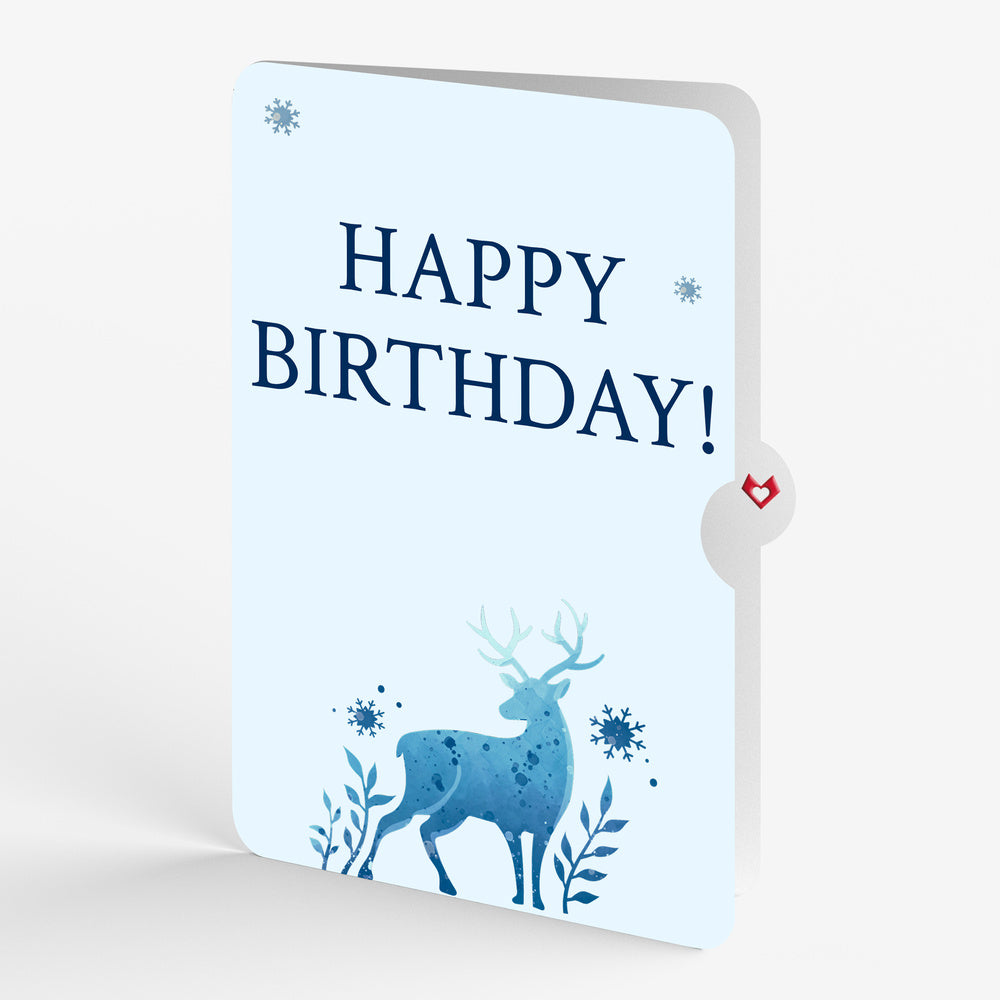 Winter Surreal Deer Birthday Pop-Up Card and Sentiment Set