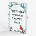 Stained Glass Winter Cardinal Get Well Pop-Up Card and Brighter Days Ahead Sentiment Set