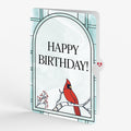 Stained Glass Winter Cardinal Birthday Pop-Up Card and Sentiment Set