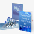 Borealis Winter Night Thank You Pop-Up Card and Rare Kind Of Wonderful Sentiment Set