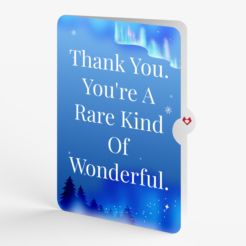 Borealis Winter Night Thank You Pop-Up Card and Rare Kind Of Wonderful Sentiment Set