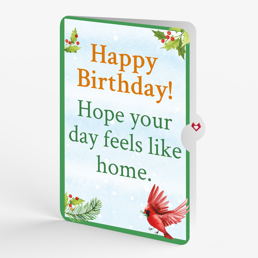 Cardinal Birdhouse Pop-Up Card and Feels Like Home Birthday Sentiment Set