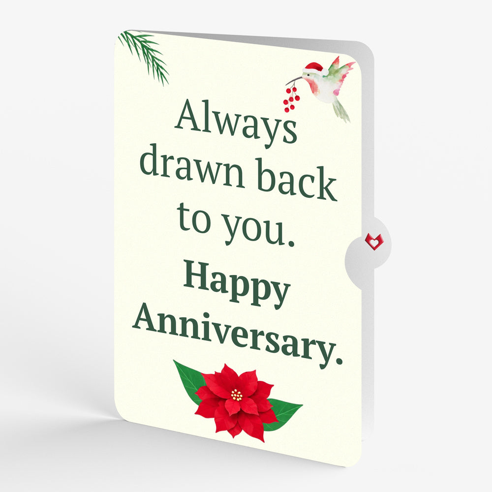 Hummingbirds on Poinsettias Anniversary Pop-Up Card and Drawn Back To You Sentiment Set