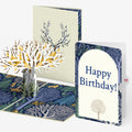 Surreal Deer Birthday Pop-Up Card and Woodland Forest Sentiment Set