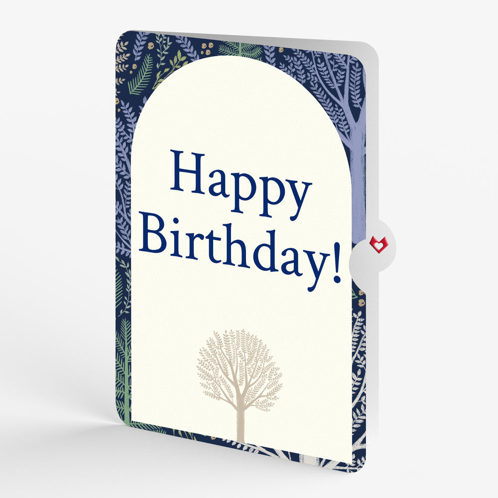 Surreal Deer Birthday Pop-Up Card and Woodland Forest Sentiment Set