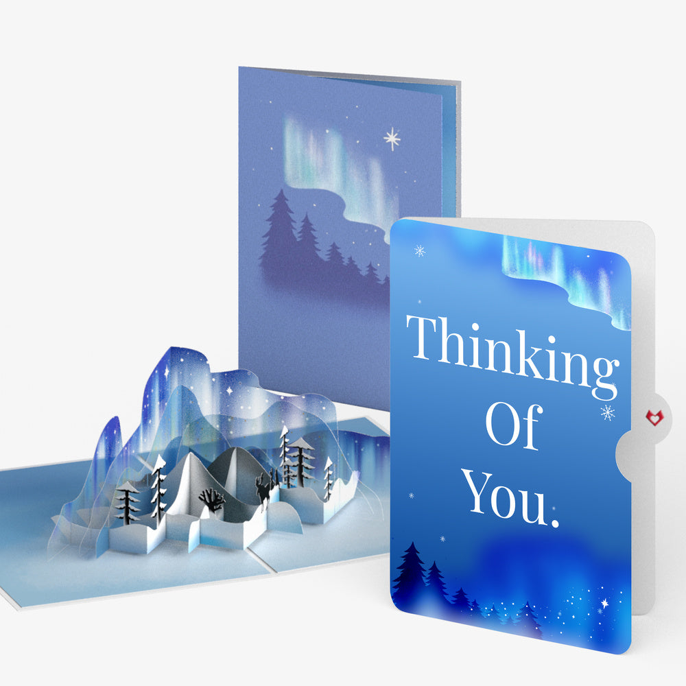 Borealis Winter Night Thinking of You Pop-Up Card and Sentiment Set