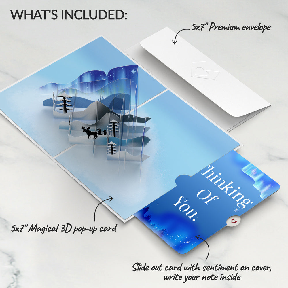 Borealis Winter Night Thinking of You Pop-Up Card and Sentiment Set