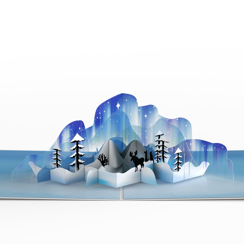 Borealis Winter Night Thinking of You Pop-Up Card and Sentiment Set