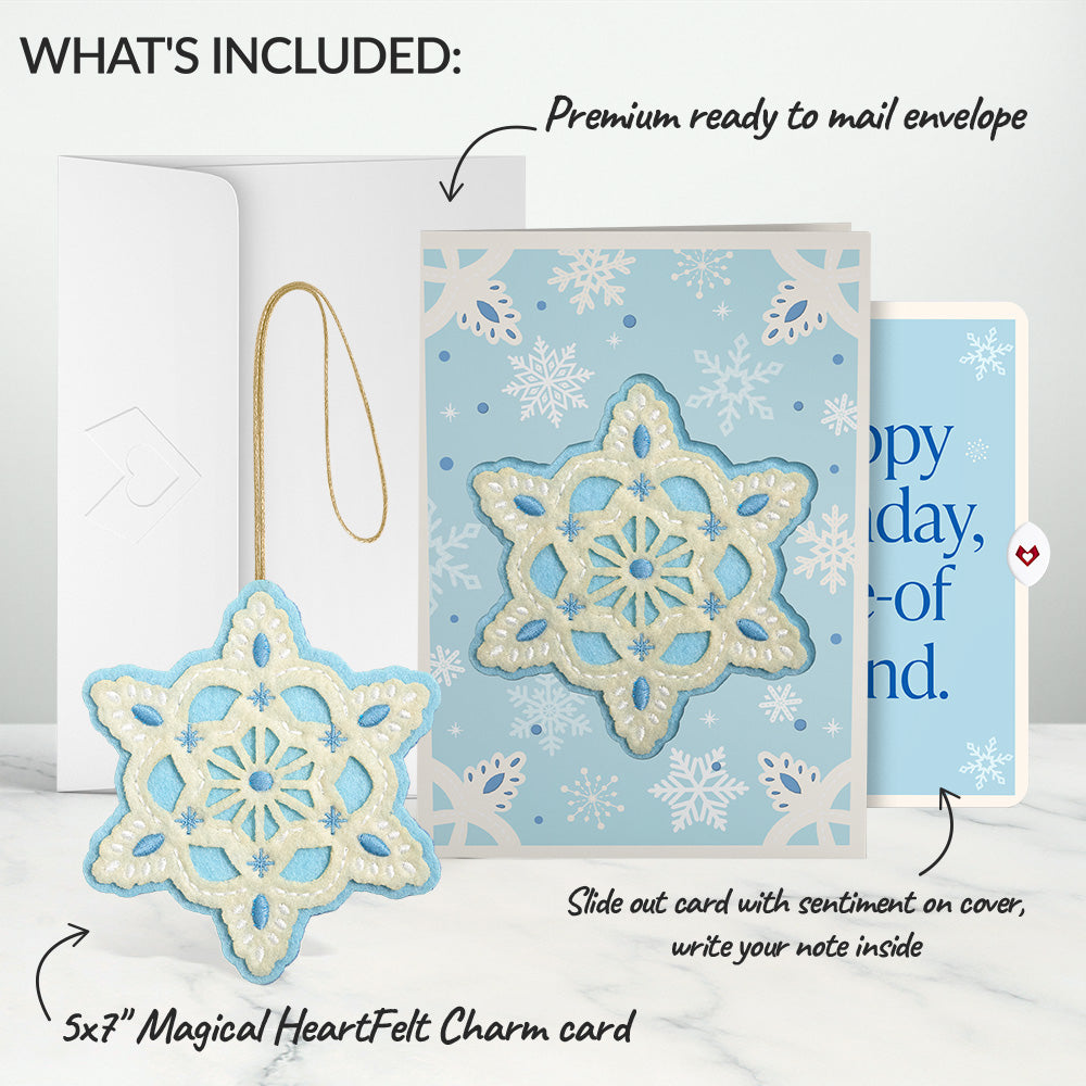 Icy Snowflake Birthday HeartFelt Charm Card™ and Sentiment Set