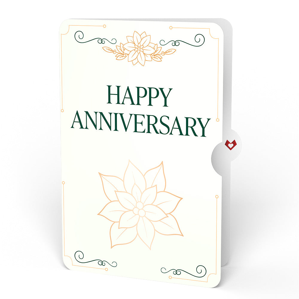 Gilded Gold Poinsettia Anniversary Suncatcher Bouquet and Sentiment Set