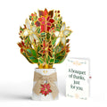 Gilded Gold Poinsettia Thank You Suncatcher Bouquet and Sentiment Set