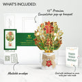 Gilded Gold Poinsettia Birthday Suncatcher Bouquet and Sentiment Set