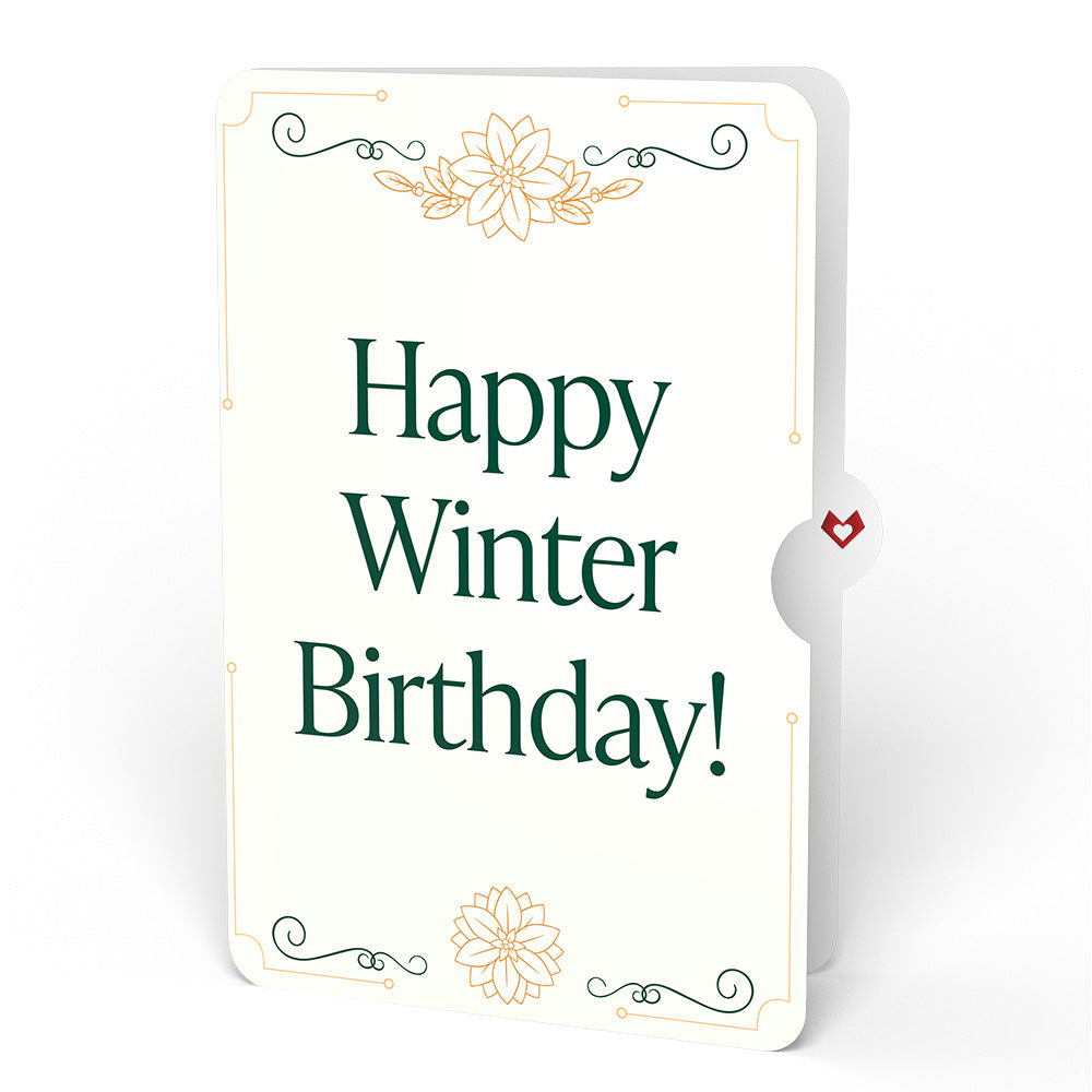 Gilded Gold Poinsettia Birthday Suncatcher Bouquet and Sentiment Set