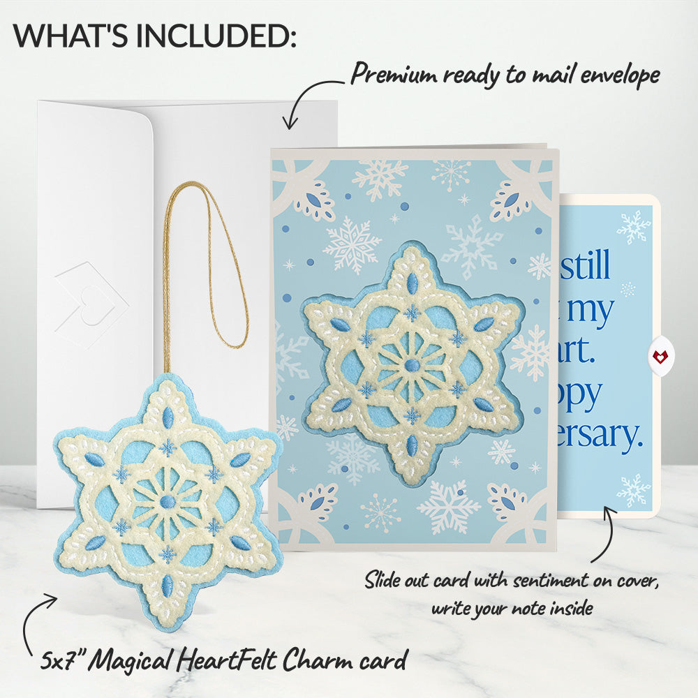 Icy Snowflake HeartFelt Charm Card™ and Melt My Heart Anniversary Sentiment Set