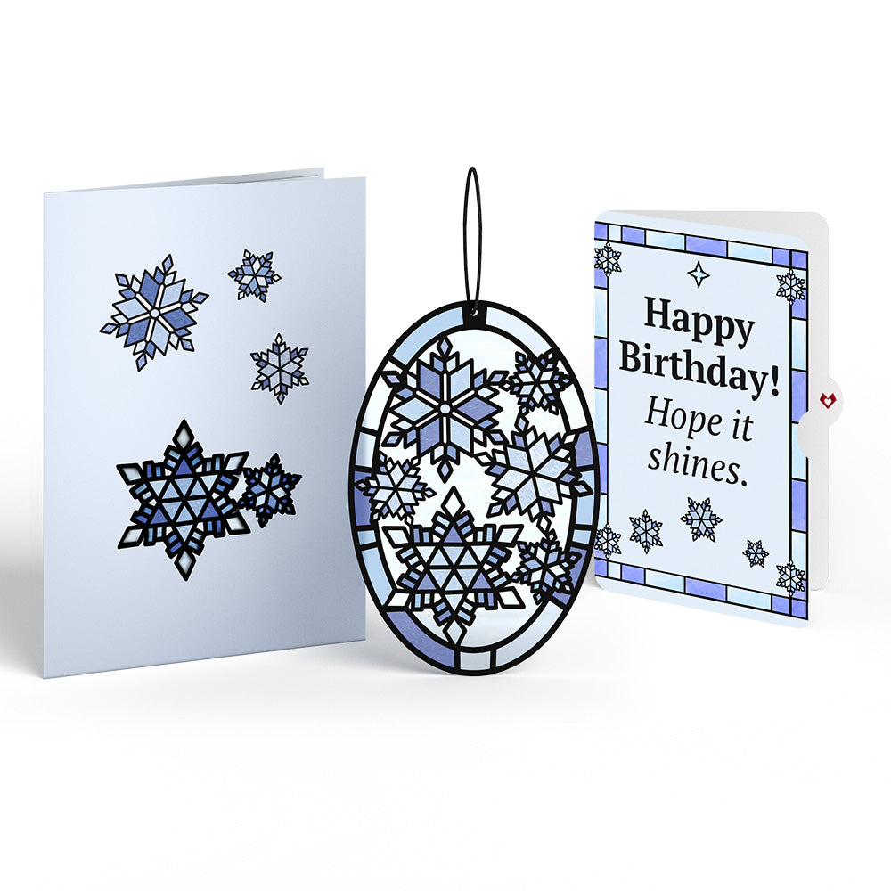 Dazzling Snowflakes Suncatcher Card and Hope It Shines Birthday Sentiment Set