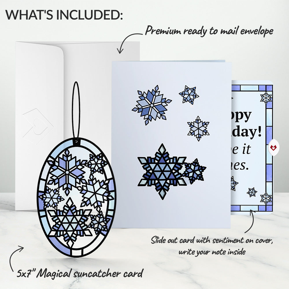 Dazzling Snowflakes Suncatcher Card and Hope It Shines Birthday Sentiment Set