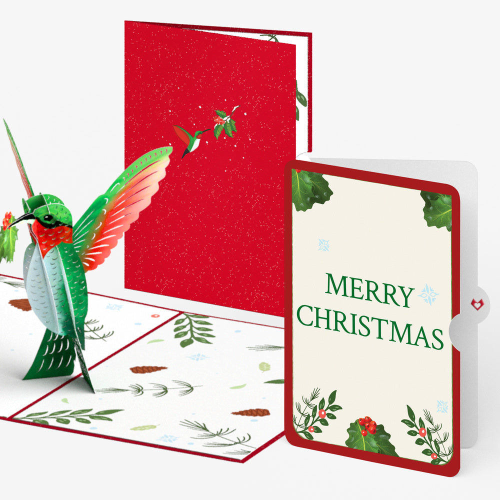 Winter Hummingbird Christmas Pop-Up Card and Sentiment Set