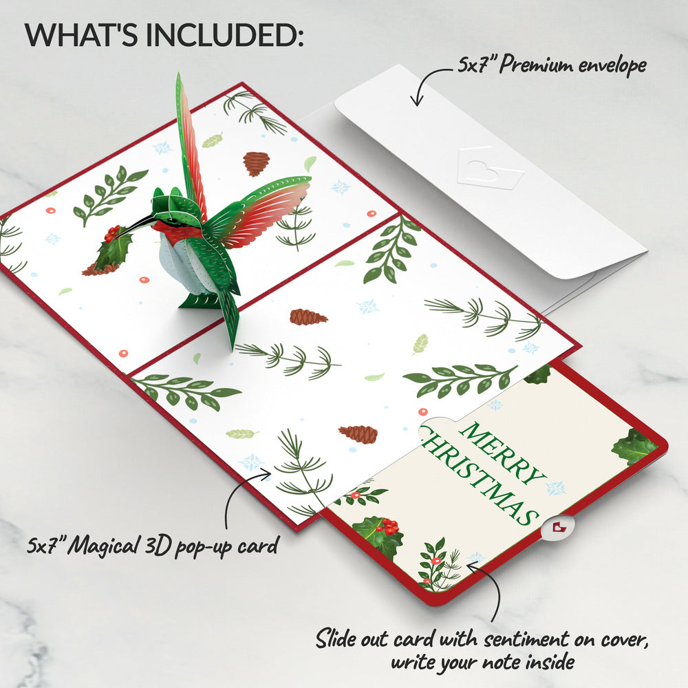 Winter Hummingbird Christmas Pop-Up Card and Sentiment Set
