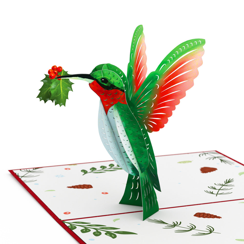 Winter Hummingbird Christmas Pop-Up Card and Sentiment Set