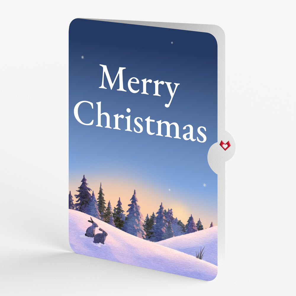 Winter Fox Peaceful Holiday Christmas Pop-Up Card and Sentiment Set
