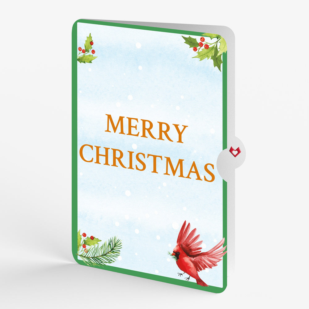 Cardinal Birdhouse Christmas Pop-Up Card and Sentiment Set