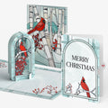 Stained Glass Winter Cardinal Christmas Pop-Up Card and Sentiment Set