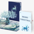 Winter Surreal Deer Christmas Pop-Up Card and Sentiment Set
