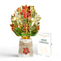 Gilded Gold Poinsettia Christmas Suncatcher Bouquet and Sentiment Set