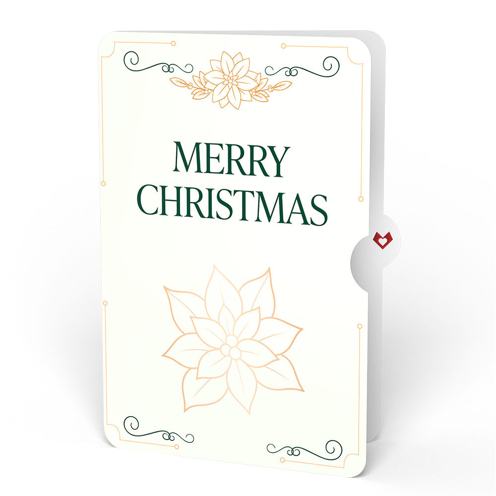 Gilded Gold Poinsettia Christmas Suncatcher Bouquet and Sentiment Set