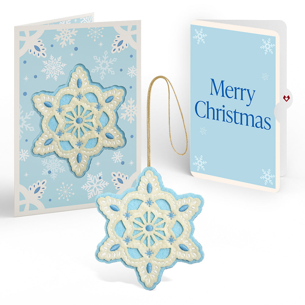 Icy Snowflake Christmas HeartFelt Charm Card™ and Sentiment Set