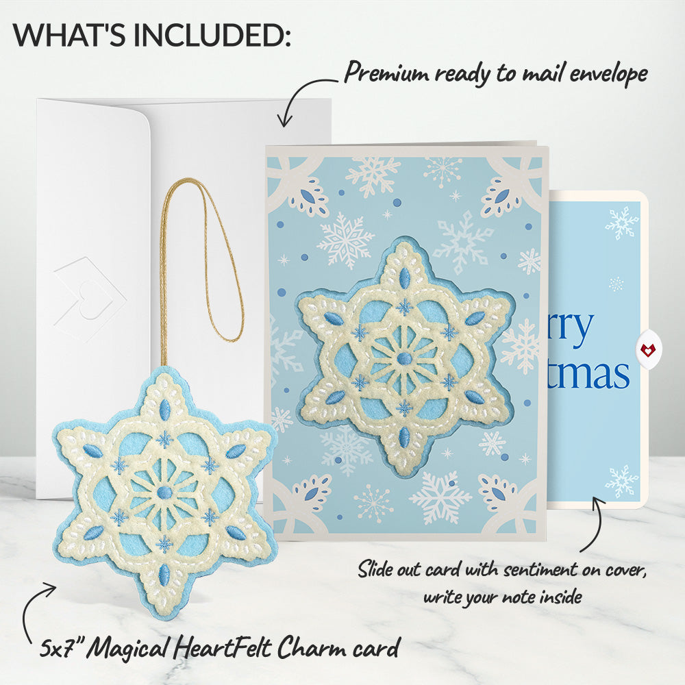 Icy Snowflake Christmas HeartFelt Charm Card™ and Sentiment Set