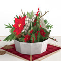 Poinsettia Flower Basket Christmas Pop-Up Card and Sentiment Set