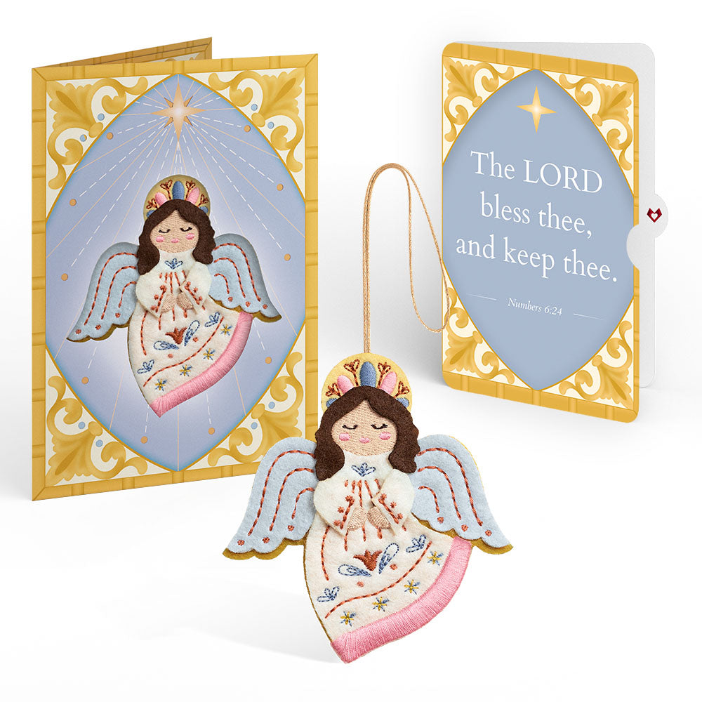 Heavenly Angel Christmas HeartFelt Charm Card™ and The Lord Bless Thee Sentiment Set