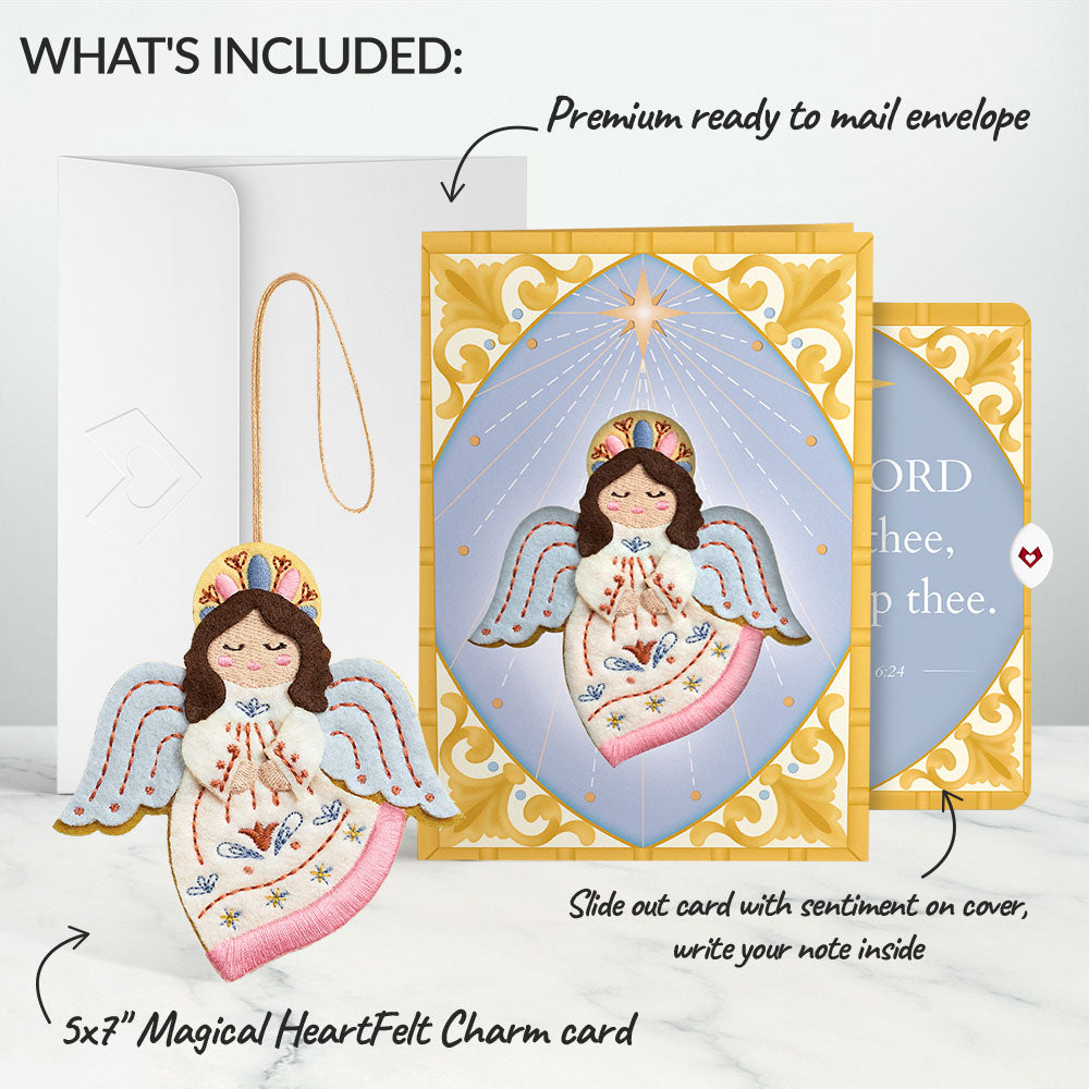 Heavenly Angel Christmas HeartFelt Charm Card™ and The Lord Bless Thee Sentiment Set