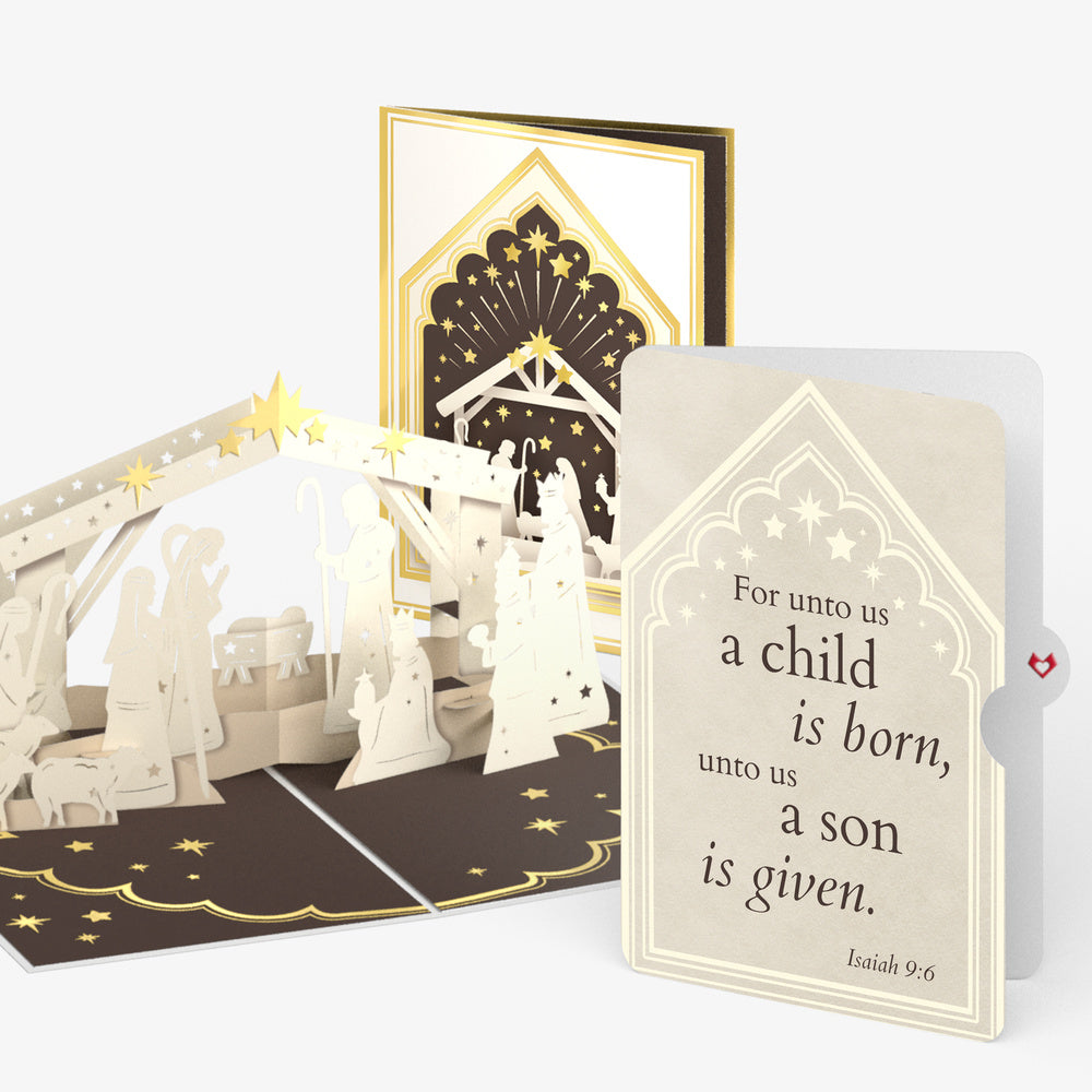 Elegant Nativity Christmas Pop-Up Card and A Child Is Born Sentiment Set