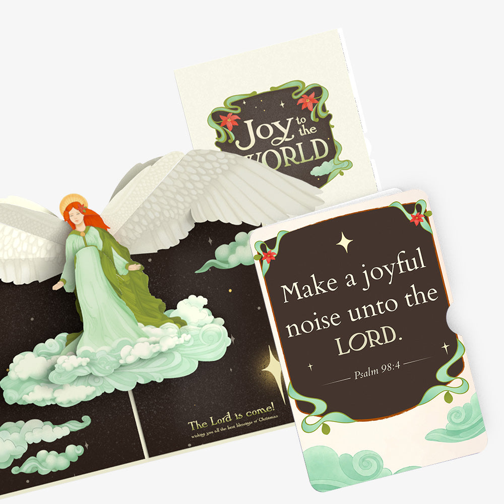 Joy to the World Christmas Angel Pop-Up Card and Make a Joyful Noise Sentiment Set