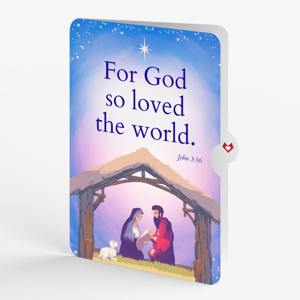 Painted Nativity Christmas Pop-Up Card and For God So Loved Sentiment Set