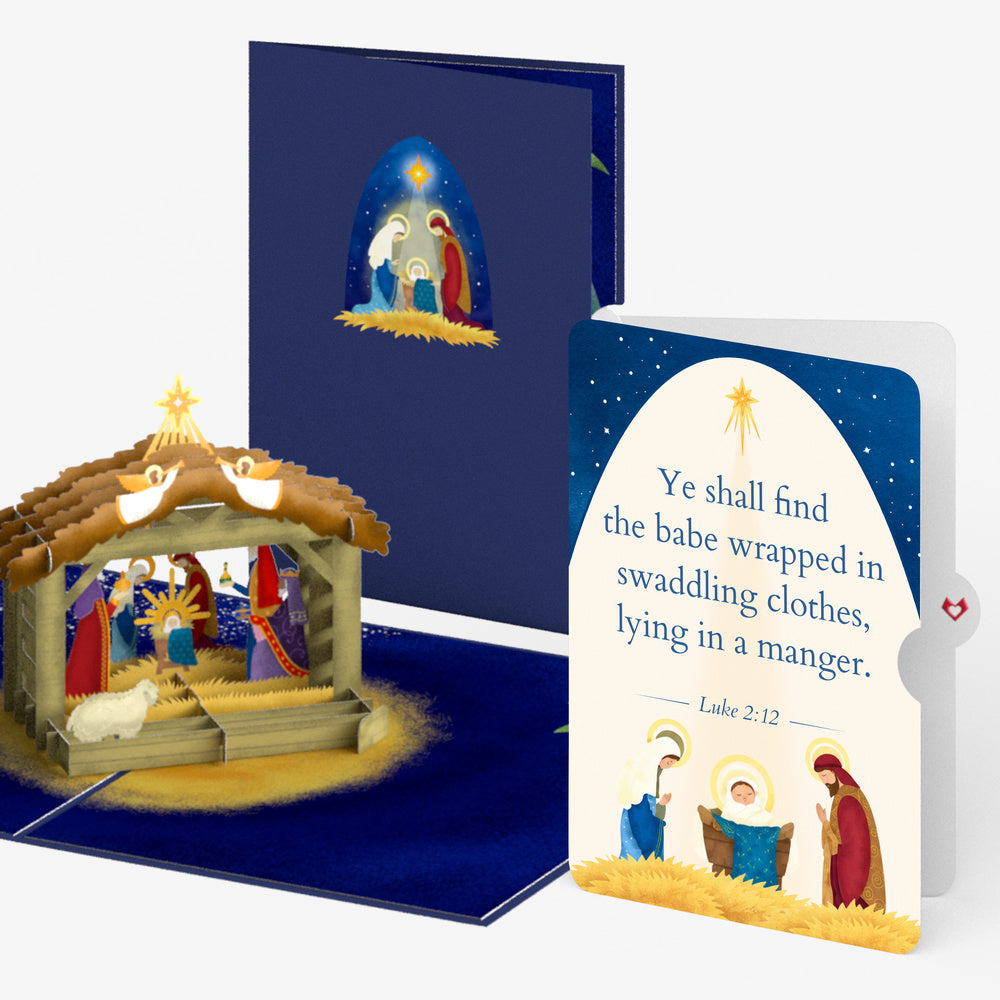 Nativity Christmas Pop-Up Card and Babe in a Manger Sentiment Set