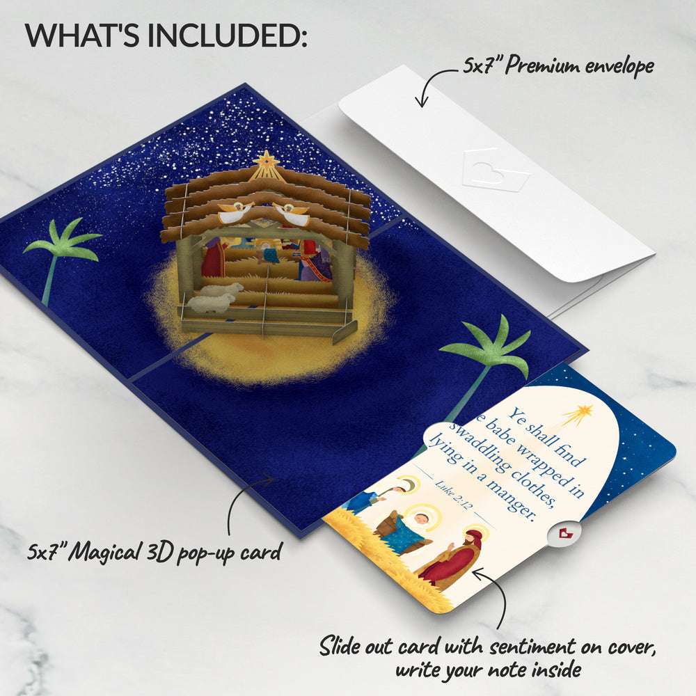 Nativity Christmas Pop-Up Card and Babe in a Manger Sentiment Set
