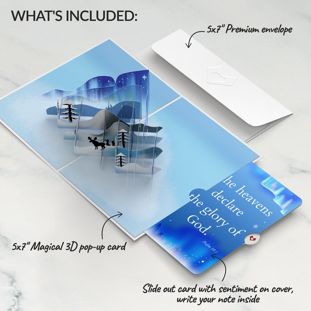 Borealis Winter Night Christmas Pop-Up Card and The Glory of God Sentiment Set