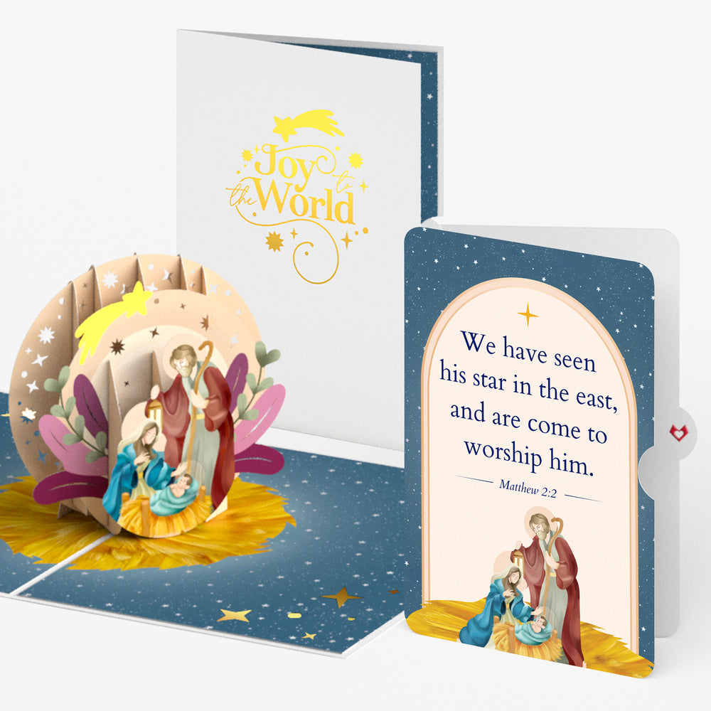 Painted Celestial Nativity Christmas Pop-Up Card and Following His Star Sentiment Set