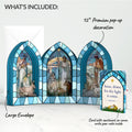 Stained Glass Nativity Windows Giant Pop-Up Gift and Arise & Shine Christmas Sentiment Set