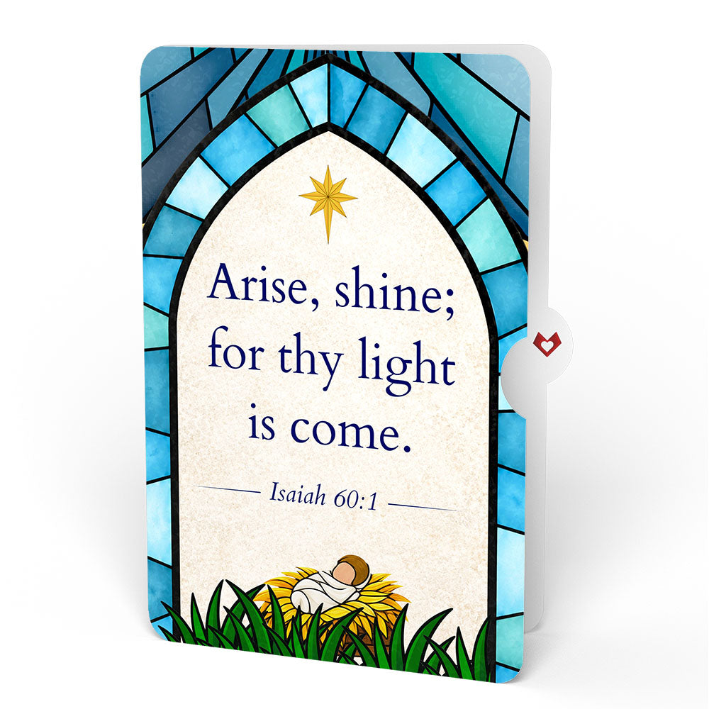 Stained Glass Nativity Windows Giant Pop-Up Gift and Arise & Shine Christmas Sentiment Set